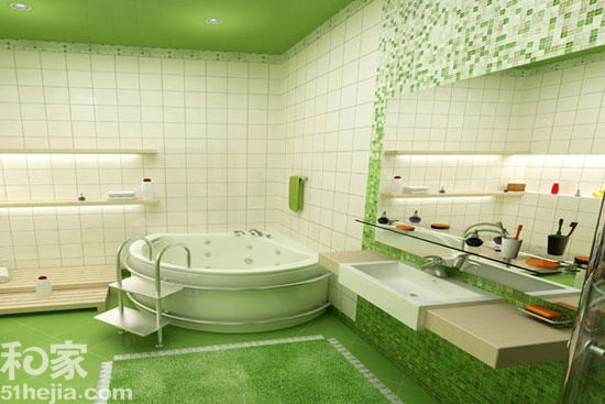 夏季卫浴间装修设计 四款瓷砖搭配清新浴室
