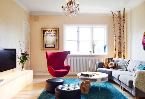 76平方米彩色北欧风格两居室公寓 自然感十足
