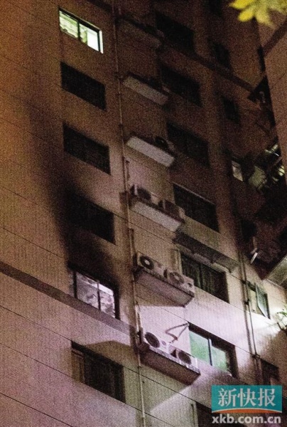 越秀南高层住宅大火 整栋楼数百住户疏散