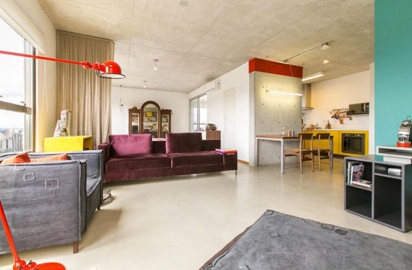 59.4平方米全开式一居室公寓 实用的弹性隔间方式