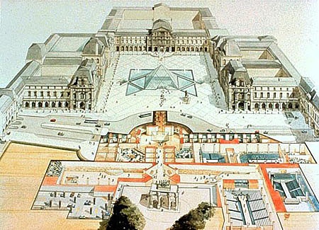 贝聿铭作品 法国巴黎罗浮宫扩建工程