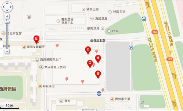 非同家具北京西四环红星美凯龙店地理位置