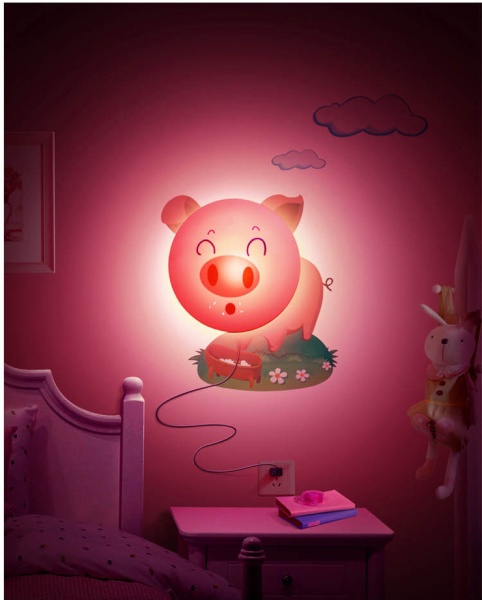 猪猪台灯，哼，哼，哼