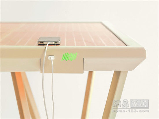 『省电』可给手机充电的太阳能桌子