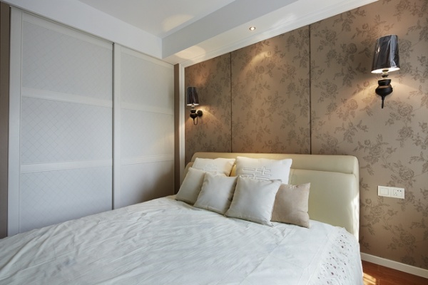 卧室 现代简约风格实景图效果图背景