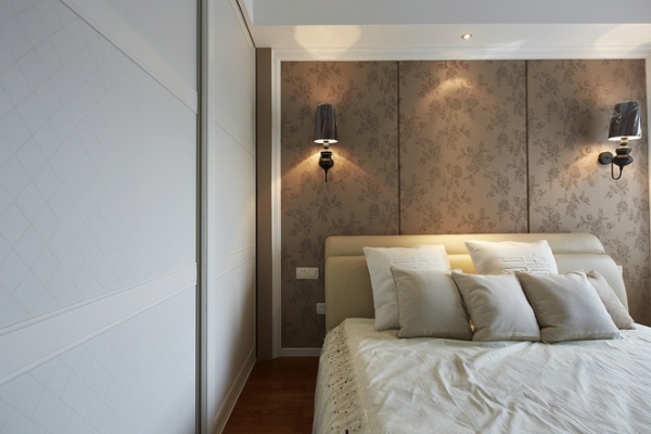 卧室 现代简约风格实景图效果图背景