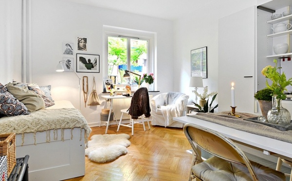 瑞典20平方米单身公寓 麻雀虽小五脏具全