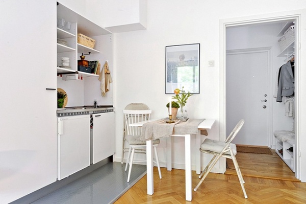 瑞典20平方米单身公寓 麻雀虽小五脏具全