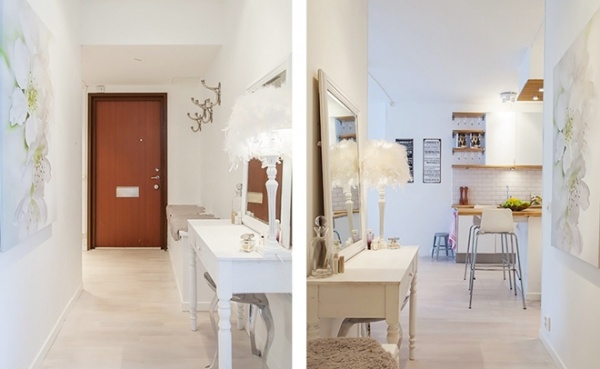 瑞典的一居室公寓设计  法式浪漫简约情调