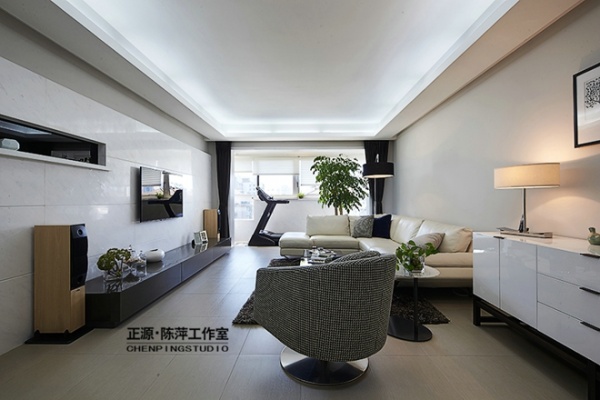 140方现代简约三室二厅东河边公寓设计