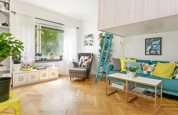 瑞典26平米马卡龙单身公寓 小户型大空间