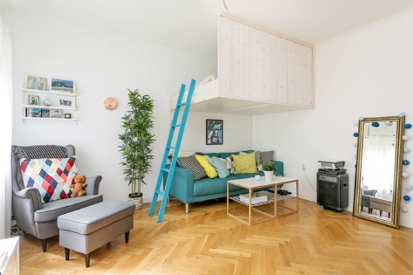 瑞典26平米马卡龙单身公寓 小户型大空间