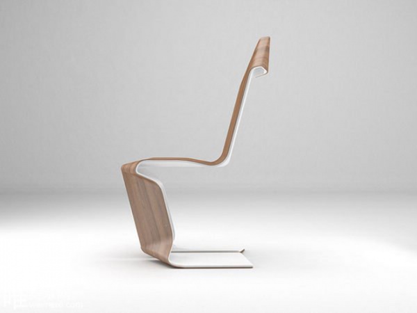 纯净流畅的A4“折纸”椅子