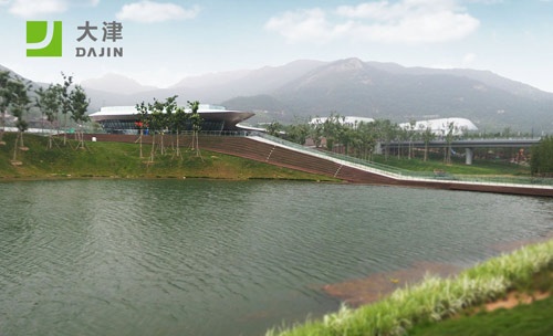 使用大津硅藻泥的世园会建筑与周围自然环境山水合璧