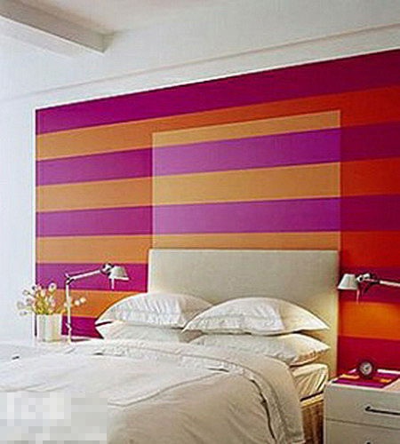 彩虹般的神奇魔力 10个条纹床头背景墙