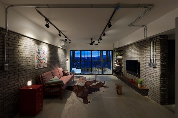 台北116平方米工业风老公寓变身复古时尚家居
