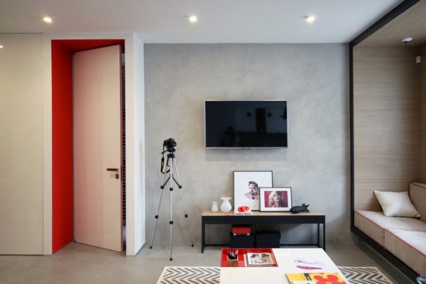56平米中性风单身女公寓 黑白灰的简约时尚空间