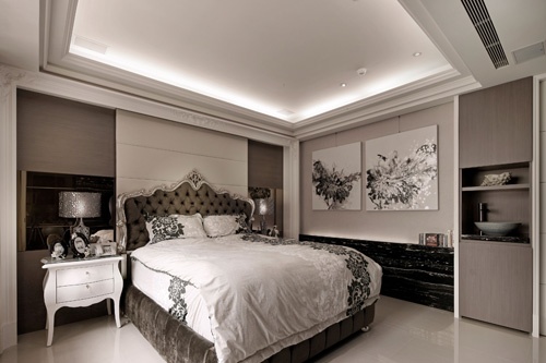 新古典风格，欧式风格装修，欧式风格案例，别墅案例，卧室设计