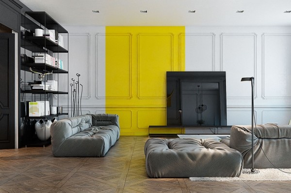 英国用柠檬黄点缀的现代住宅 通透时尚