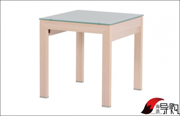 红苹果现代钢化玻璃可伸缩餐桌
