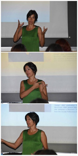 Marina教授通过丰富的肢体语言，配合翻译诠释，让学员们更深入了解她的设计理念