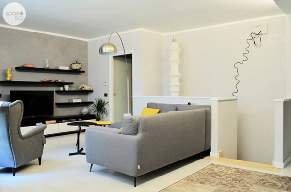 意大利现代混搭风公寓 用灰色打造温暖的居家空间