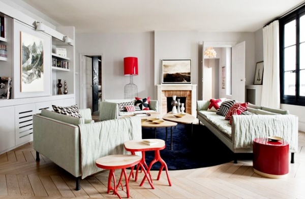巴黎现代玩偶公寓营造热闹氛围 红色家具巧装修