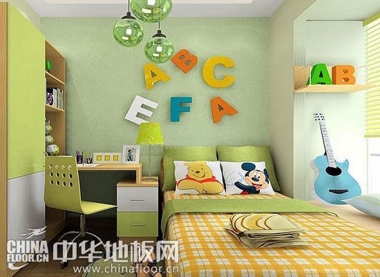 黄绿色儿童房装修效果图