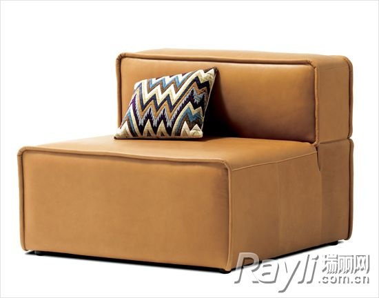 北欧风情 咖啡色皮革沙发椅