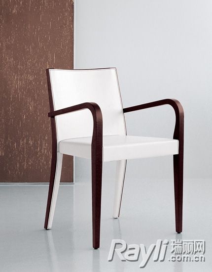 Cattelan白色和咖啡色单人扶手椅