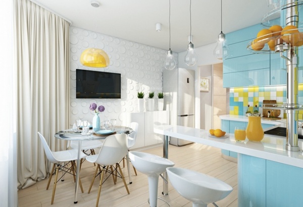 现代简约一居室小公寓 色彩搭配美爆了