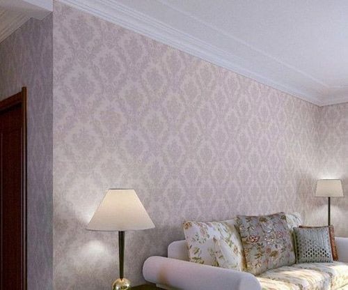 卧室满铺简欧风格，电视沙发背景，现代简约风格壁纸。