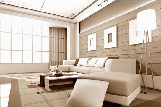客厅沙发背景墙之木板装饰