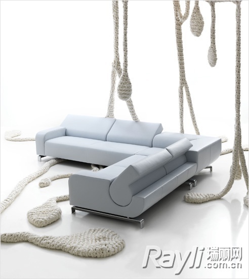 皮质B Flat沙发，“小逗号”的靠背设计给你增添更多乐趣！