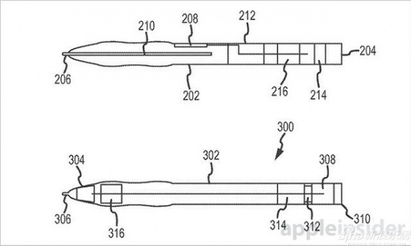 苹果智能手写笔专利（图片来自AppleInsider）