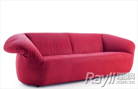 Leolux酒红色双人沙发