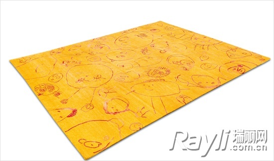 RUG STAR儿童手稿画黄色地毯