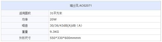 瑞士风AOS2071空气净化器