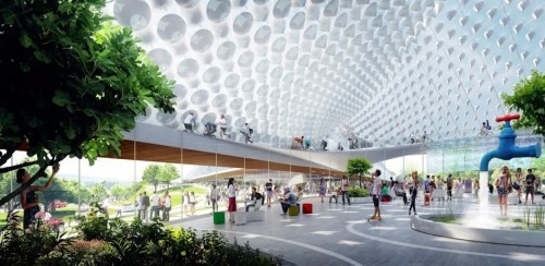 谷歌计划与著名丹麦建筑师比贾克·英格尔(Bjarke Ingels)、英国设计师托马斯·赫斯维克(Thomas Heatherwick)合作，建造一系列带有透明顶棚的温室造型建筑物作为新总部。