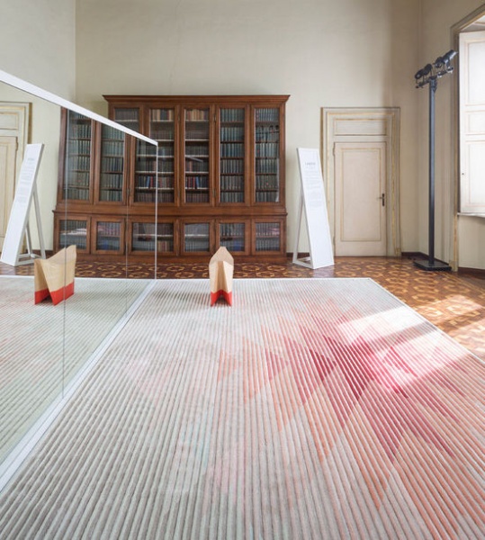 raw edges为golran设计的湖泊系列地毯是一系列彩色挂毯。这些地毯采用了奥普艺术交错编织手法进行渲染。这样渲染过后人们从不同的角度便能看到不同的画面。这些地毯的创作受到以色列雕塑家和实验艺术家yaacov agam以及在其艺术中颠覆了视知觉的victor vasarely共同的影响。他的凸透镜般的作品能够产生二维图像并且看起来具有厚度，另外从不同的角度看起来会呈现不同的图案。