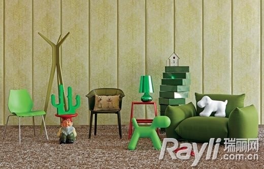 绿色的家具和装饰让心情靓起来