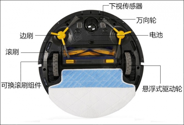地宝随心DM81扫地拖地机器人背面