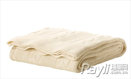 白色毛线编织盖毯