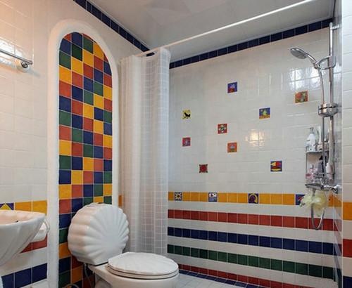 卫生间马赛克瓷砖铺贴效果图——地中海风格马赛克瓷砖