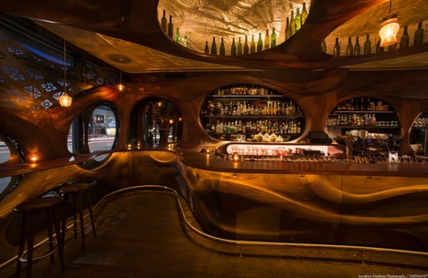 多伦多雕刻红木BARRAVAL新艺术风格酒吧