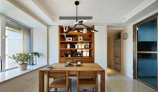 137平米两居室设计用原木演绎现代简约风采