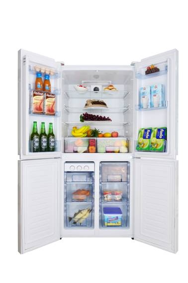 澳柯玛十字四门钢板系列冰箱颠覆了传统冰箱的内部设计，不仅针对不同食材提供科学的保鲜空间