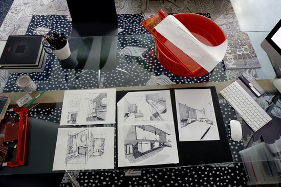 在ludovica 和roberto palomba位于米兰的工作室中重温陈列室的概念设计图