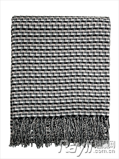 BoConcept北欧风情 灰白黑编织披毯