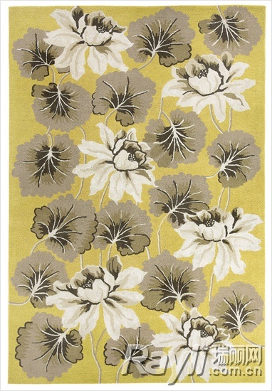 花朵图案黄色地毯